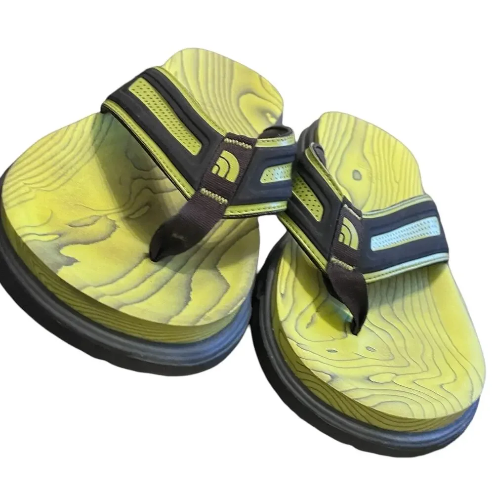Men's THE NORTH FACE Sulfur Spring Green And Black Flip Flop Sandals Like New